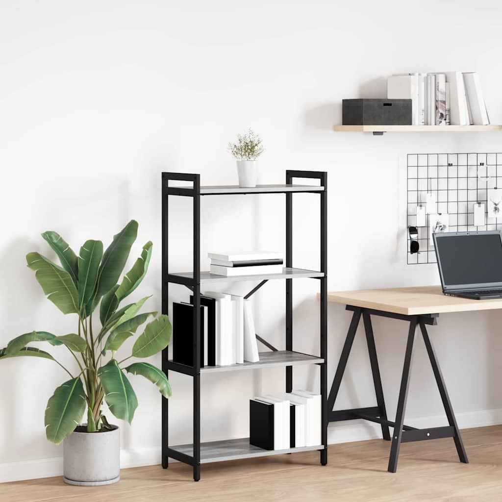 vidaXL Bookshelf 60 x 30 x 120 cm Engineered Wood Grey sonoma