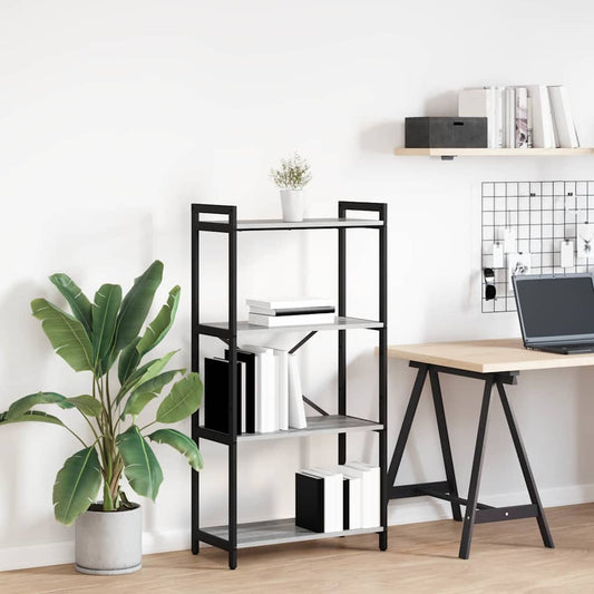 vidaXL Bookshelf 60 x 30 x 120 cm Engineered Wood Grey sonoma