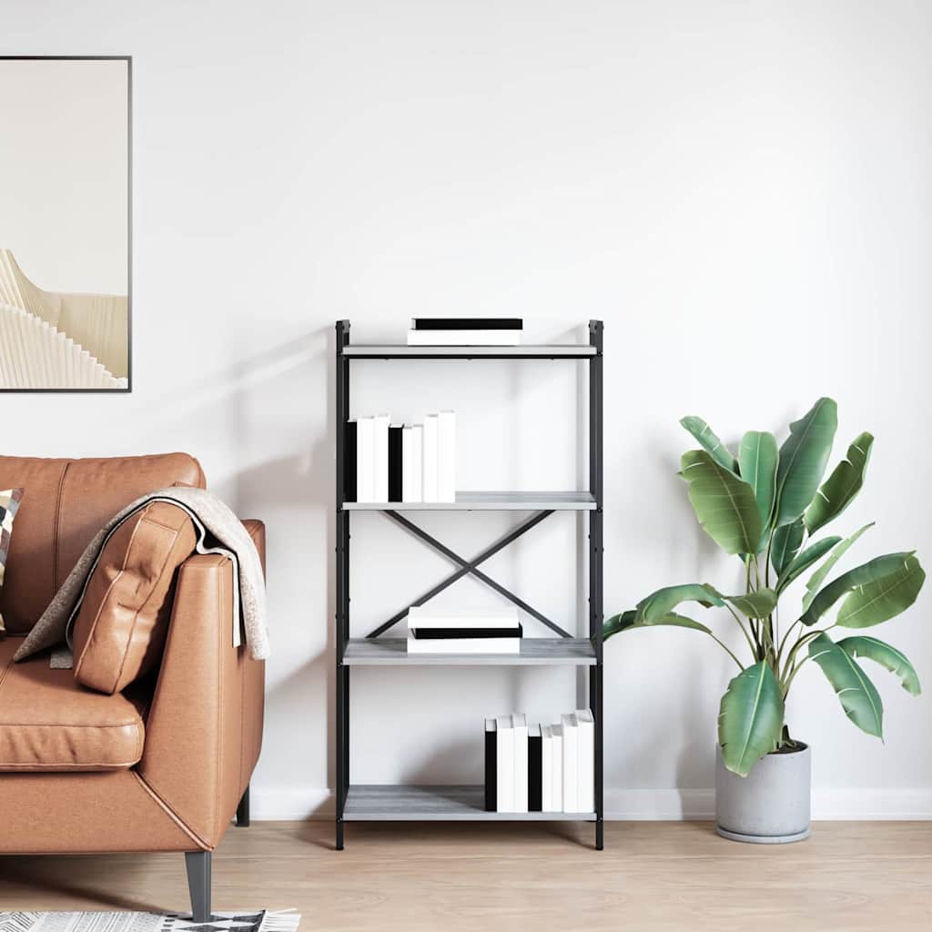 vidaXL Bookshelf 60 x 30 x 120 cm Engineered Wood Grey sonoma
