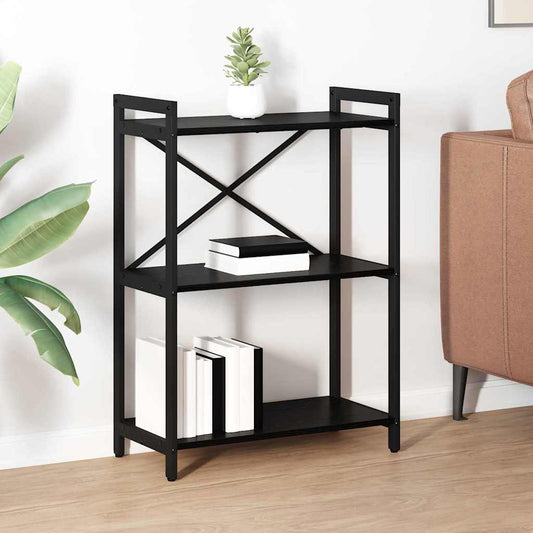vidaXL Bookshelf 60 x 30 x 85 cm Engineered Wood Black Oak