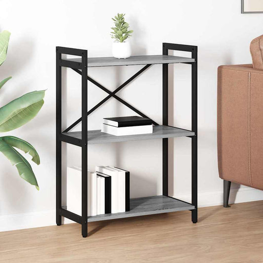 vidaXL Bookshelf 60 x 30 x 85 cm Engineered Wood Grey sonoma