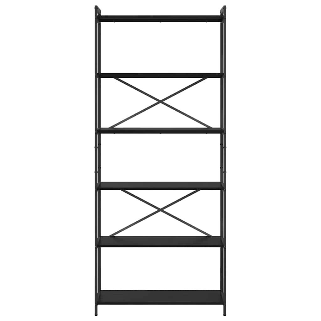 vidaXL Bookshelf 80 x 30 x 189.5 cm Engineered Wood Black Oak
