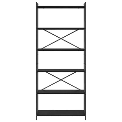 vidaXL Bookshelf 80 x 30 x 189.5 cm Engineered Wood Black Oak