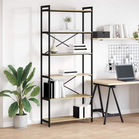 vidaXL Bookshelf 80 x 30 x 189.5 cm Engineered Wood Sonoma Oak