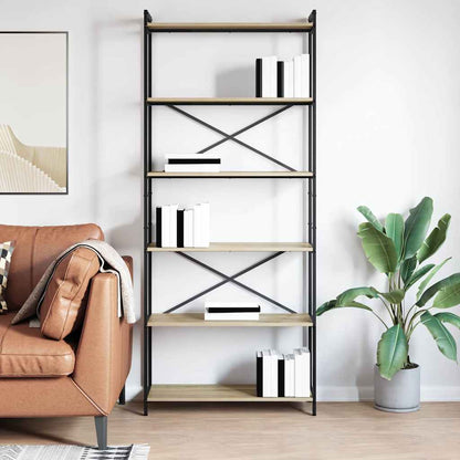 vidaXL Bookshelf 80 x 30 x 189.5 cm Engineered Wood Sonoma Oak