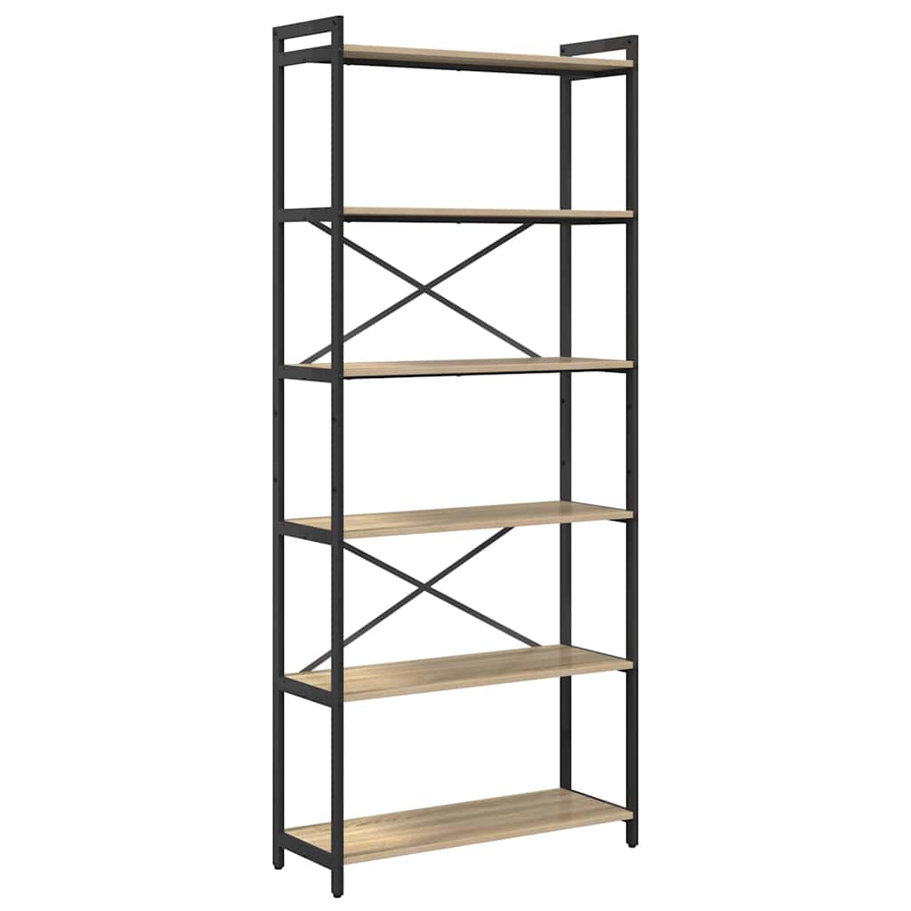 vidaXL Bookshelf 80 x 30 x 189.5 cm Engineered Wood Sonoma Oak