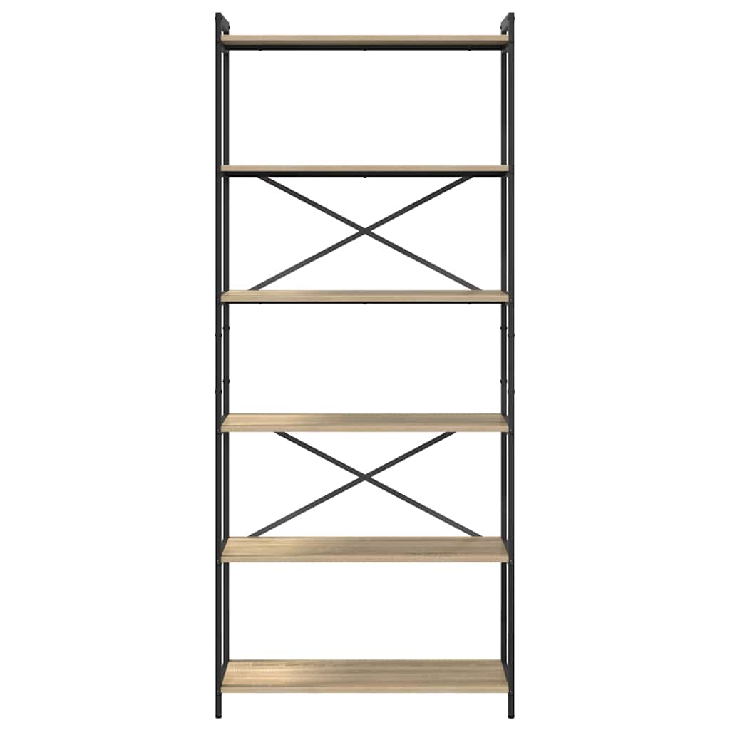 vidaXL Bookshelf 80 x 30 x 189.5 cm Engineered Wood Sonoma Oak