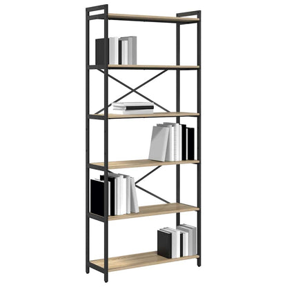 vidaXL Bookshelf 80 x 30 x 189.5 cm Engineered Wood Sonoma Oak