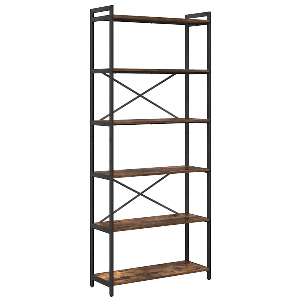 vidaXL Bookshelf 80 x 30 x 189.5 cm Engineered Wood Smoked Oak