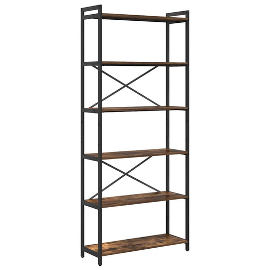 vidaXL Bookshelf 80 x 30 x 189.5 cm Engineered Wood Smoked Oak