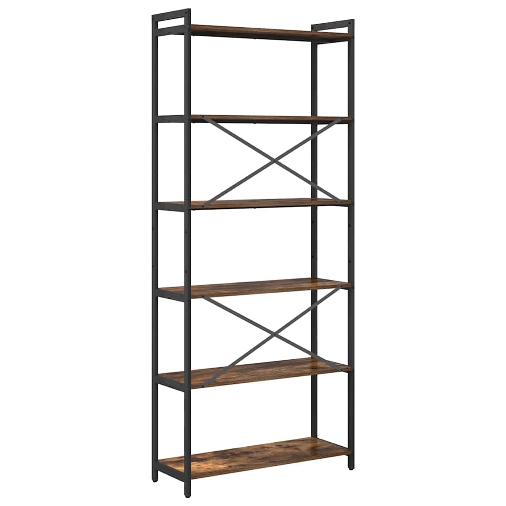 vidaXL Bookshelf 80 x 30 x 189.5 cm Engineered Wood Smoked Oak