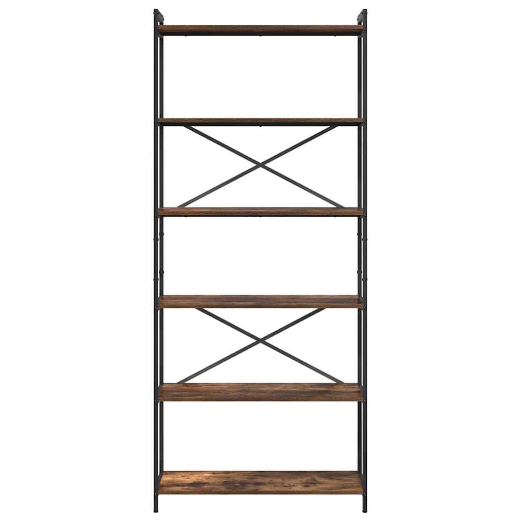 vidaXL Bookshelf 80 x 30 x 189.5 cm Engineered Wood Smoked Oak
