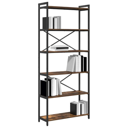 vidaXL Bookshelf 80 x 30 x 189.5 cm Engineered Wood Smoked Oak