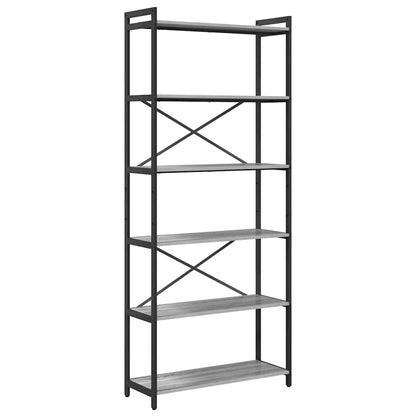 vidaXL Bookshelf 80 x 30 x 189.5 cm Engineered Wood Grey sonoma