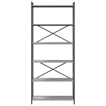 vidaXL Bookshelf 80 x 30 x 189.5 cm Engineered Wood Grey sonoma