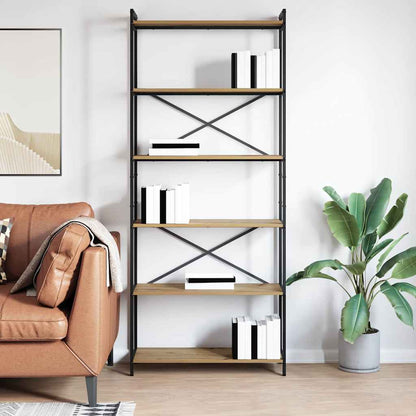 vidaXL Bookshelf Artisan Oak 80 x 30 x 189.5 cm Engineered Wood