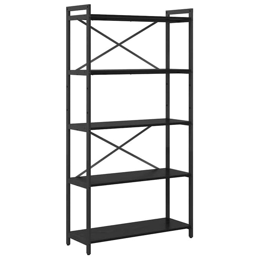 vidaXL Bookshelf 80 x 30 x 155 cm Engineered Wood Black Oak