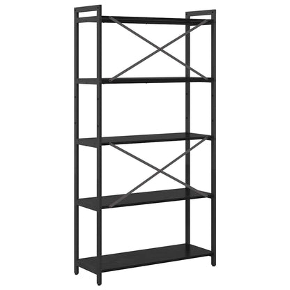 vidaXL Bookshelf 80 x 30 x 155 cm Engineered Wood Black Oak
