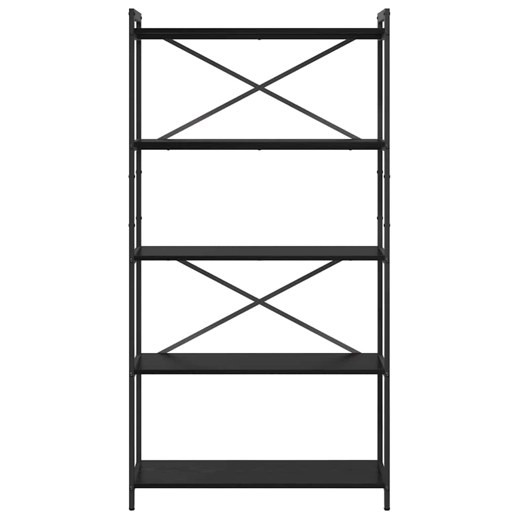 vidaXL Bookshelf 80 x 30 x 155 cm Engineered Wood Black Oak