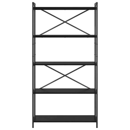 vidaXL Bookshelf 80 x 30 x 155 cm Engineered Wood Black Oak