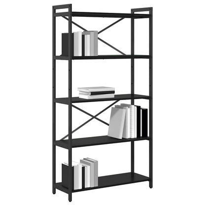 vidaXL Bookshelf 80 x 30 x 155 cm Engineered Wood Black Oak