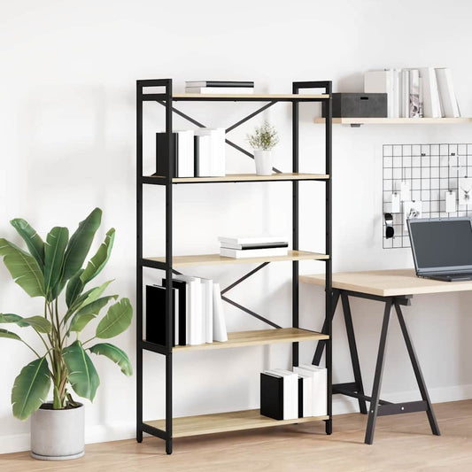 vidaXL Bookshelf 80 x 30 x 155 cm Engineered Wood Sonoma Oak