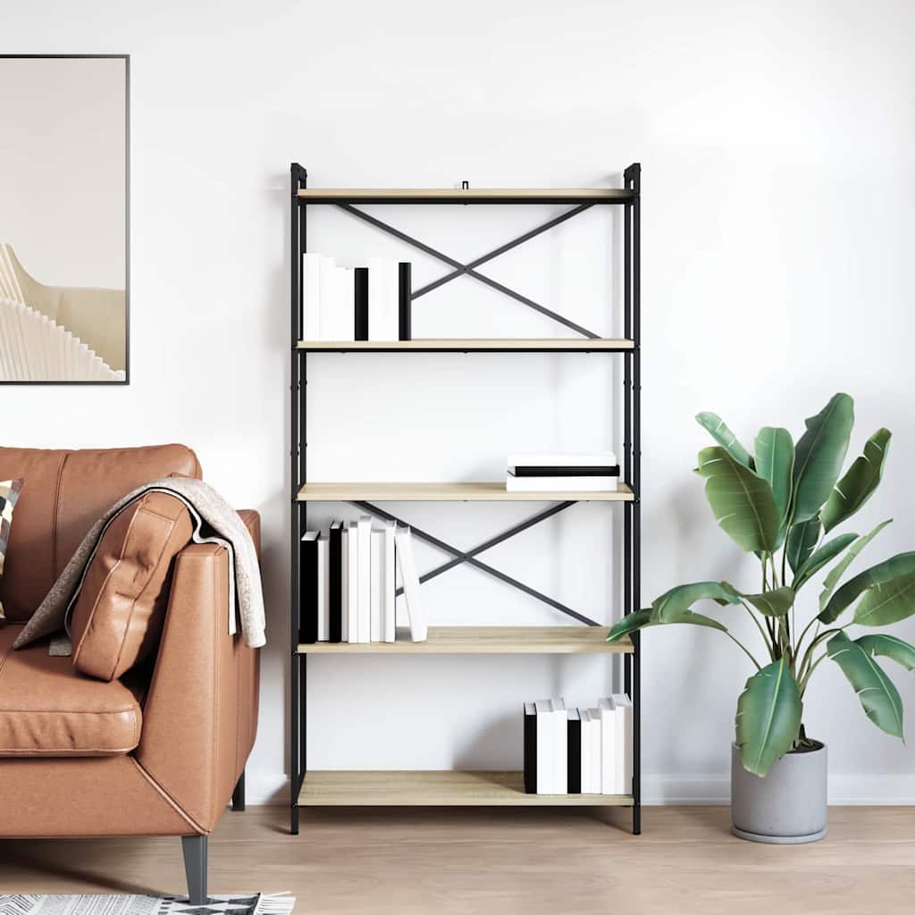 vidaXL Bookshelf 80 x 30 x 155 cm Engineered Wood Sonoma Oak