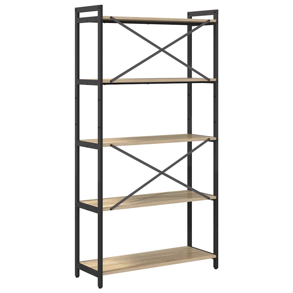 vidaXL Bookshelf 80 x 30 x 155 cm Engineered Wood Sonoma Oak