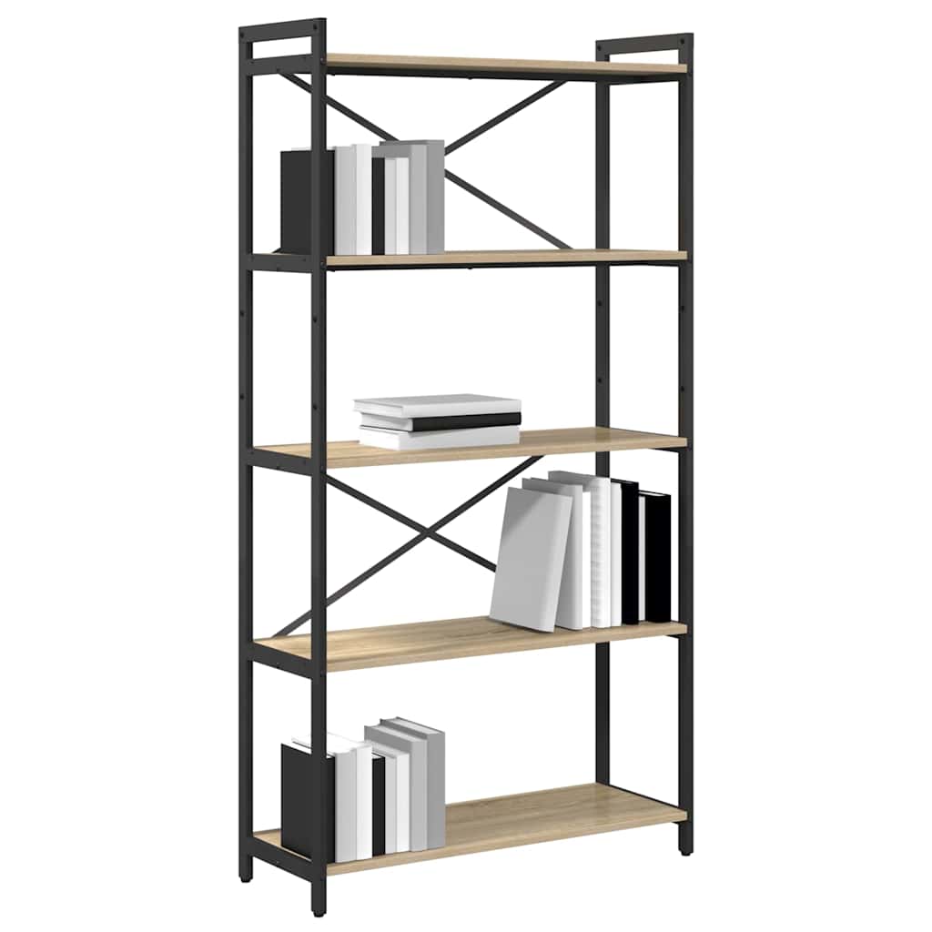 vidaXL Bookshelf 80 x 30 x 155 cm Engineered Wood Sonoma Oak