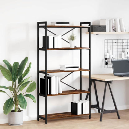 vidaXL Bookshelf 80 x 30 x 155 cm Engineered Wood Smoked Oak