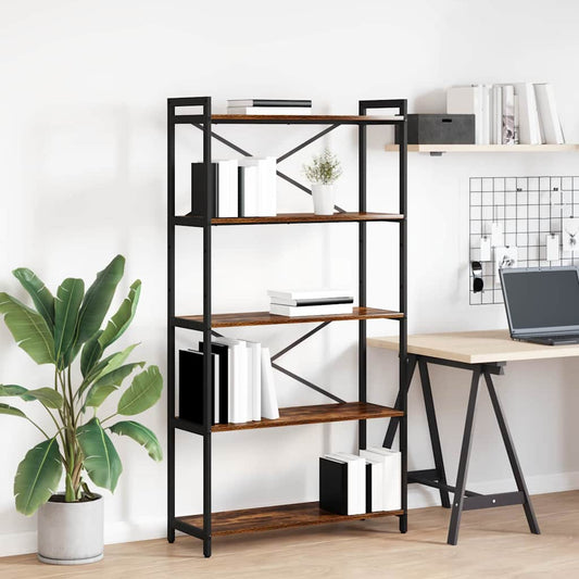 vidaXL Bookshelf 80 x 30 x 155 cm Engineered Wood Smoked Oak