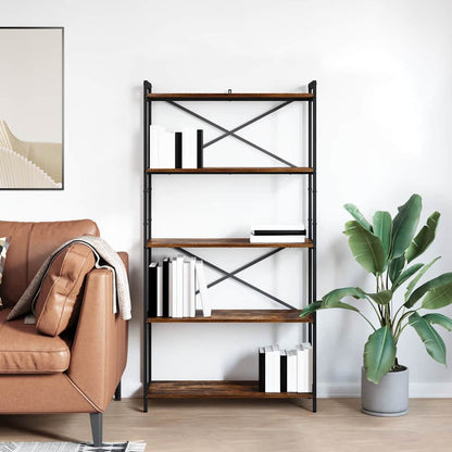 vidaXL Bookshelf 80 x 30 x 155 cm Engineered Wood Smoked Oak