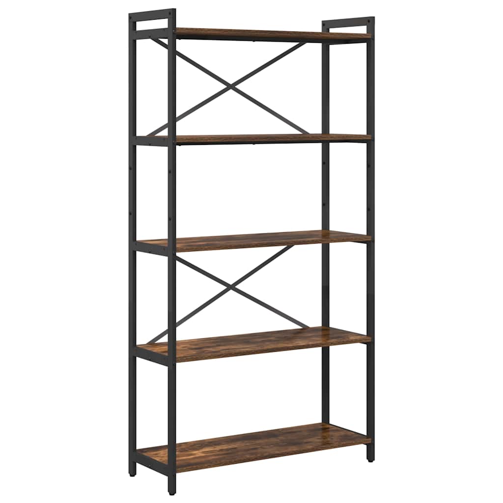 vidaXL Bookshelf 80 x 30 x 155 cm Engineered Wood Smoked Oak