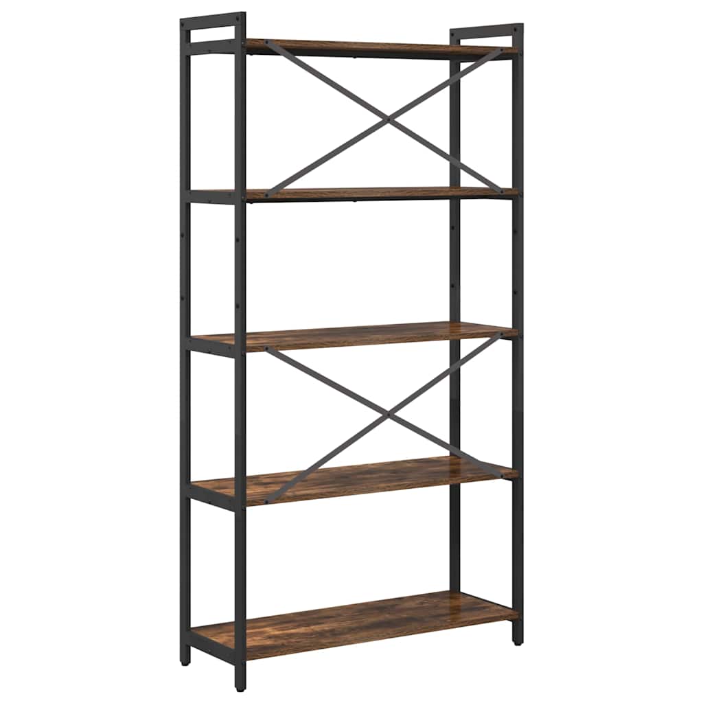 vidaXL Bookshelf 80 x 30 x 155 cm Engineered Wood Smoked Oak