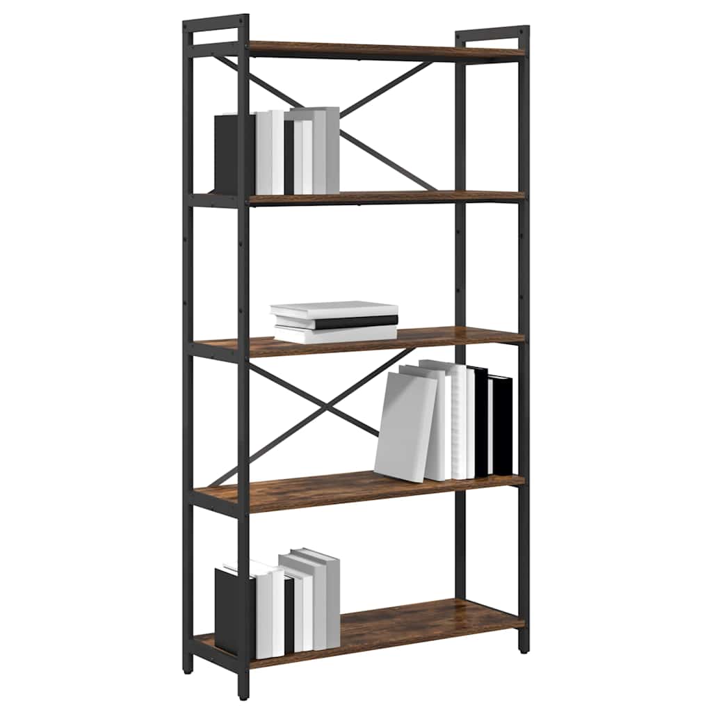 vidaXL Bookshelf 80 x 30 x 155 cm Engineered Wood Smoked Oak