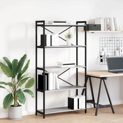 vidaXL Bookshelf 80 x 30 x 155 cm Engineered Wood Grey sonoma