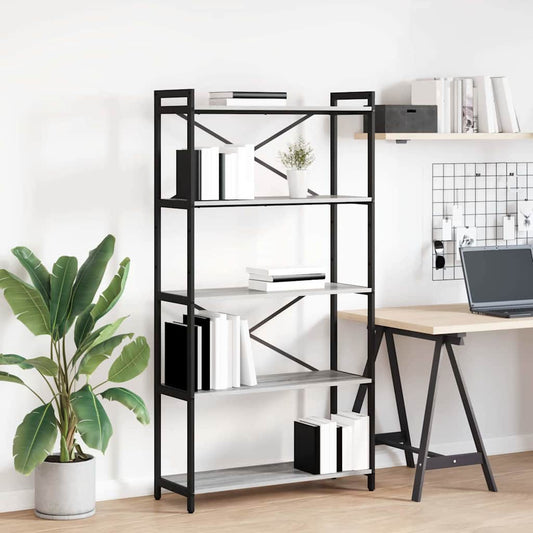 vidaXL Bookshelf 80 x 30 x 155 cm Engineered Wood Grey sonoma