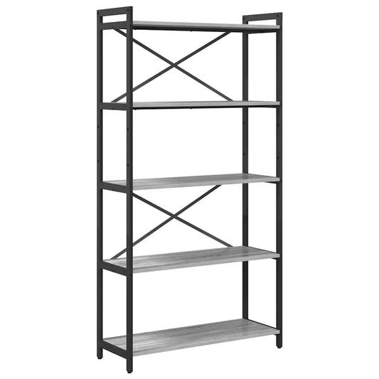 vidaXL Bookshelf 80 x 30 x 155 cm Engineered Wood Grey sonoma
