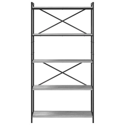 vidaXL Bookshelf 80 x 30 x 155 cm Engineered Wood Grey sonoma