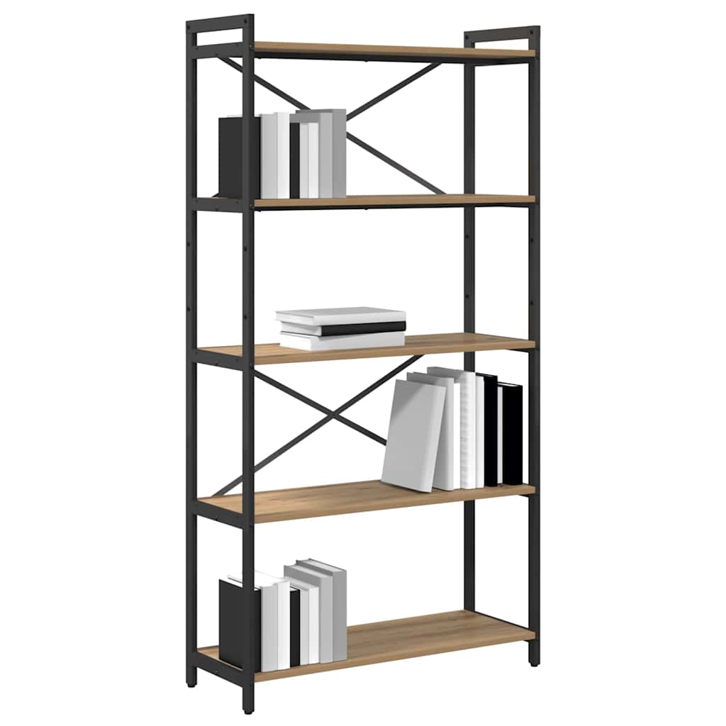 vidaXL Bookshelf 80 x 30 x 155 cm Engineered Wood Artisan Oak
