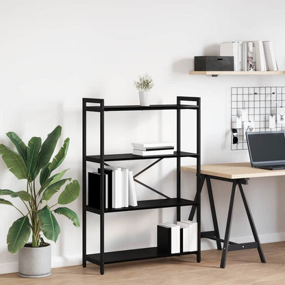 vidaXL Bookshelf 80 x 30 x 120 cm Engineered Wood Black Oak