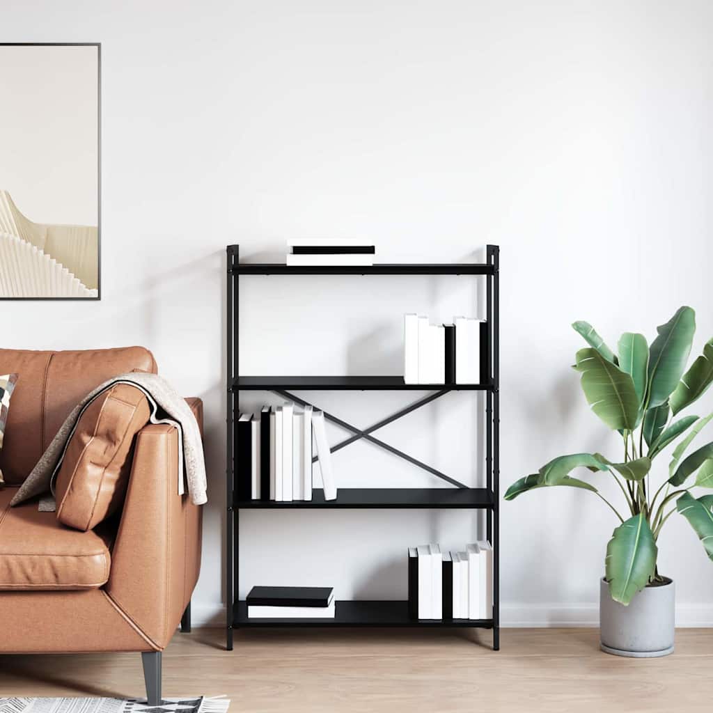 vidaXL Bookshelf Black Oak 80 x 30 x 120 cm Engineered Wood