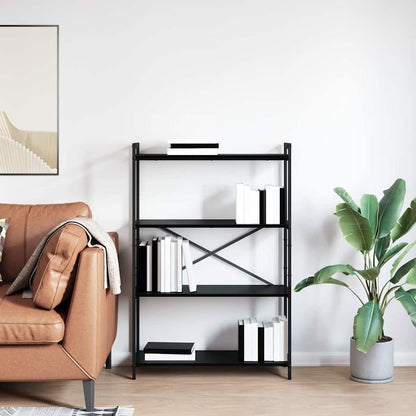 vidaXL Bookshelf 80 x 30 x 120 cm Engineered Wood Black Oak