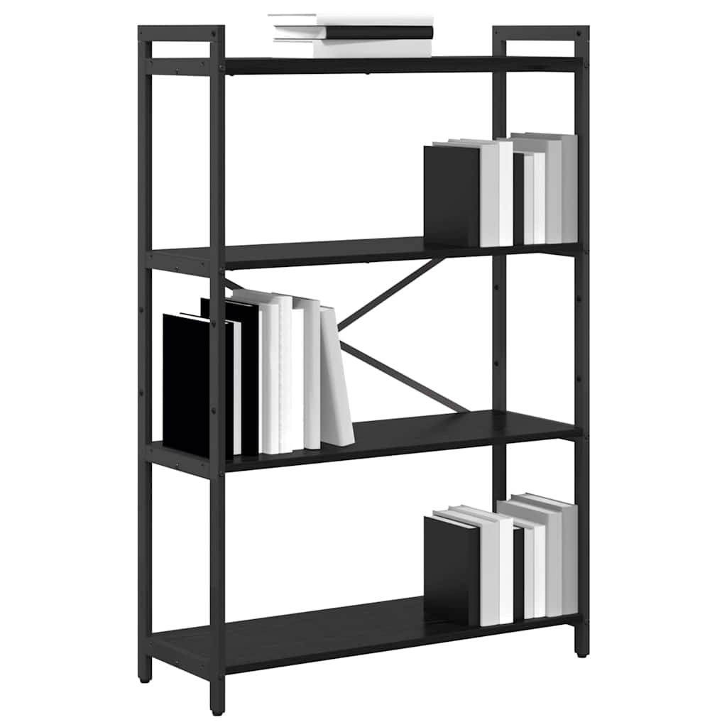 vidaXL Bookshelf 80 x 30 x 120 cm Engineered Wood Black Oak