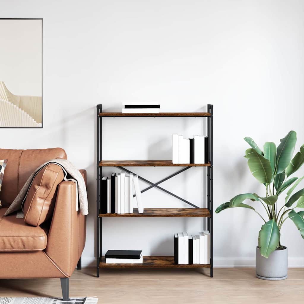 vidaXL Bookshelf 80 x 30 x 120 cm Engineered Wood Smoked Oak