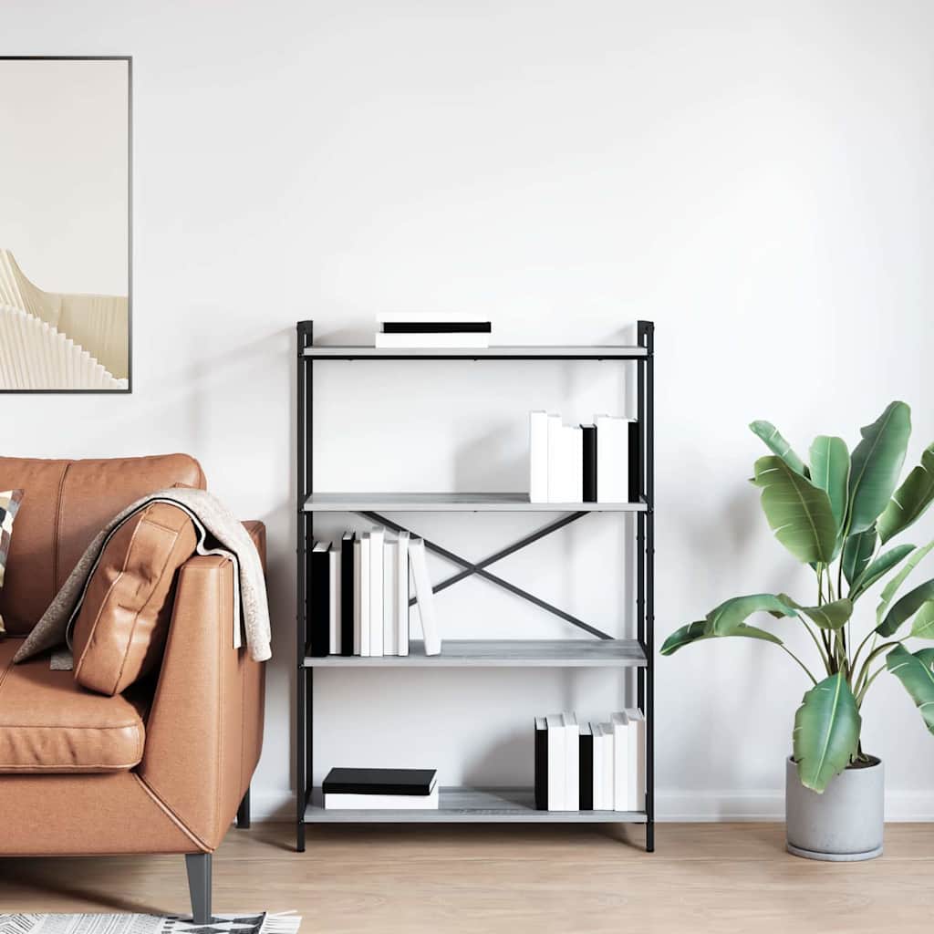 vidaXL Bookshelf 80 x 30 x 120 cm Engineered Wood Grey sonoma