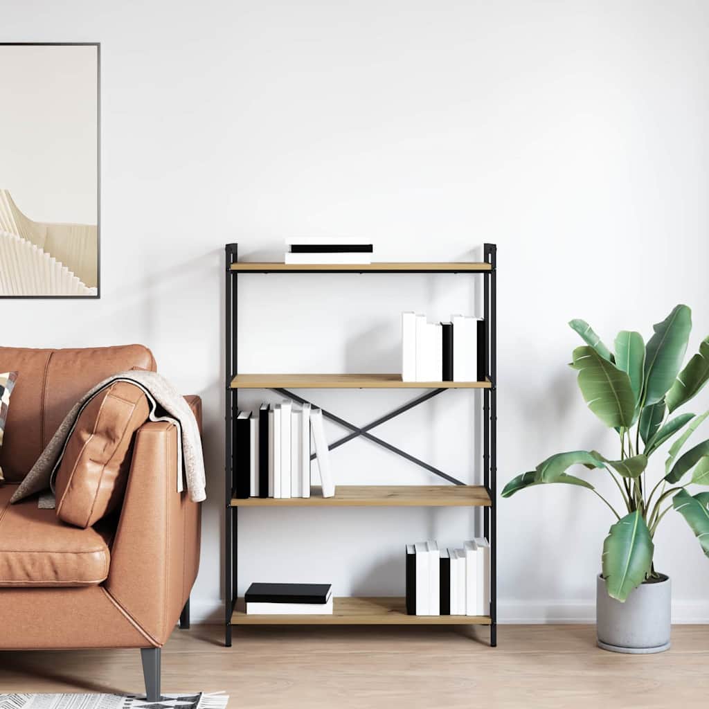 vidaXL Bookshelf 80 x 30 x 120 cm Engineered Wood Artisan Oak