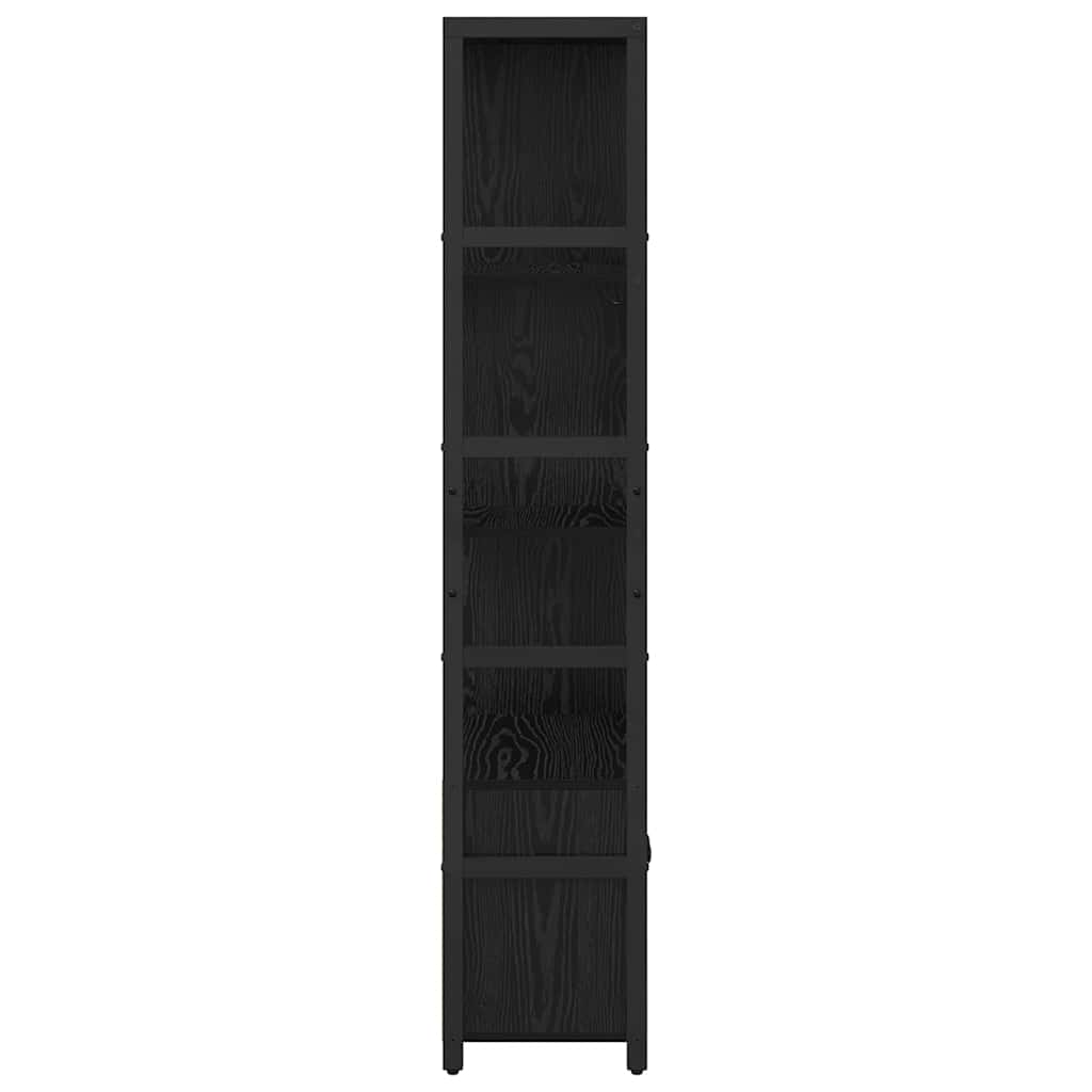 vidaXL Bookshelf Black Oak 80 x 30 x 155.5 cm Engineered Wood