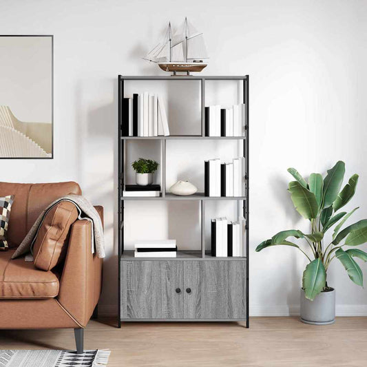 vidaXL Bookshelf 80 x 30 x 155.5 cm Engineered Wood Grey sonoma