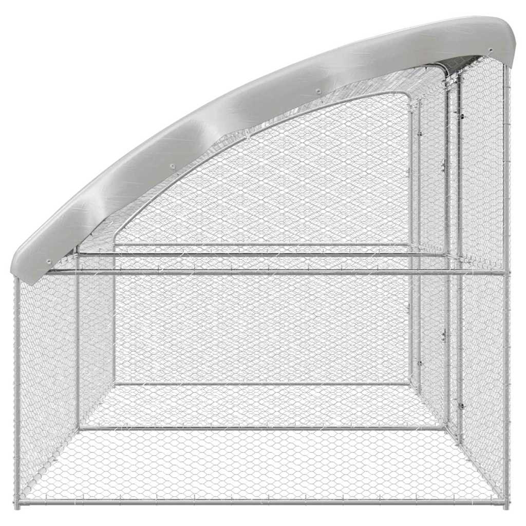 vidaXL Chicken Cage Silver 400 x 200 x 198.5 cm Galvanised steel